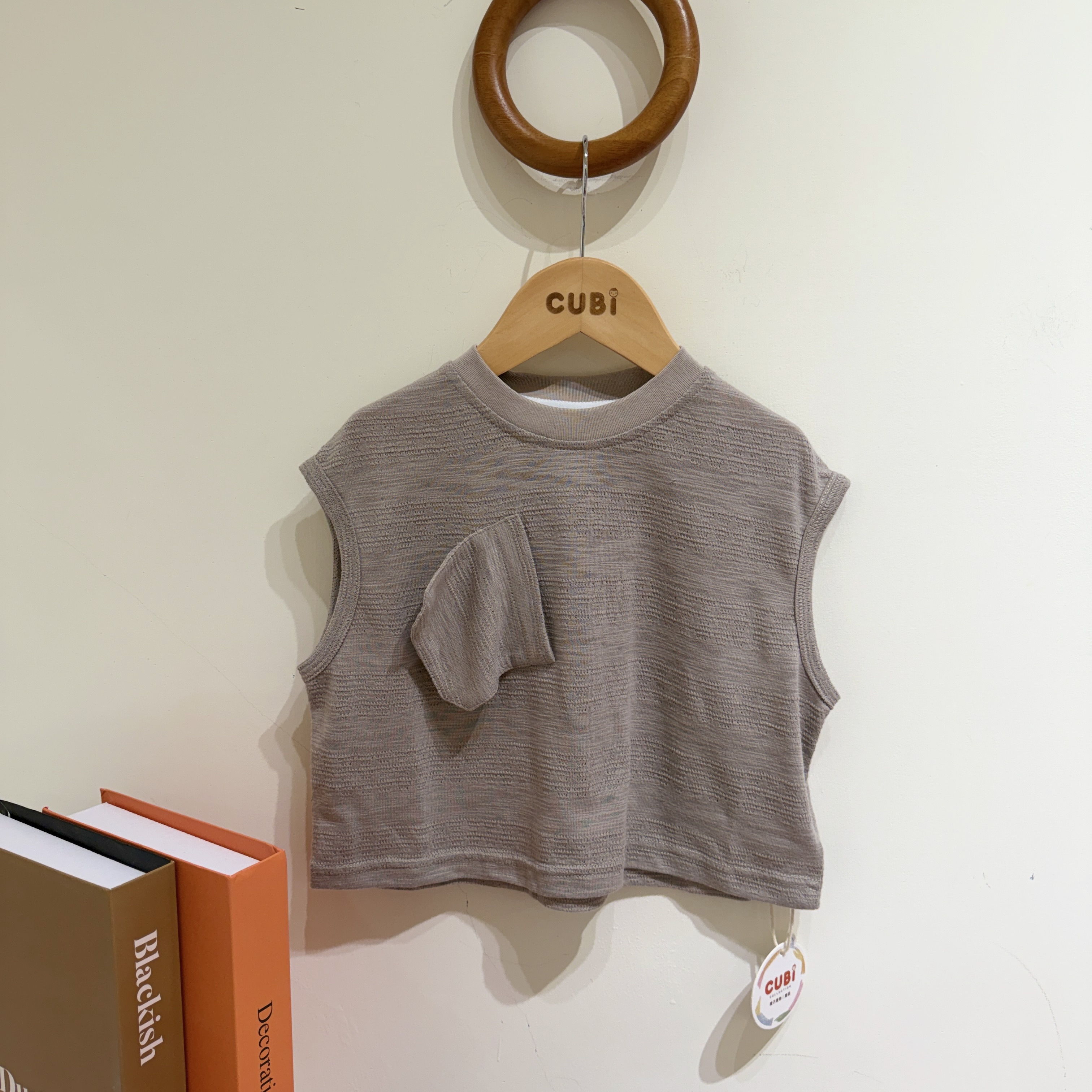 26夏 立體口袋設計背心－淺灰