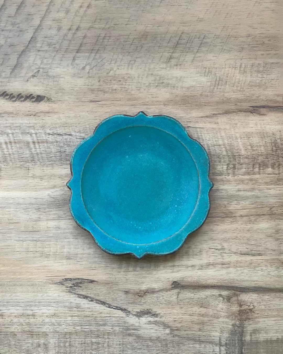 益子燒 太陽碟 松綠色 S｜職人 若林健吾