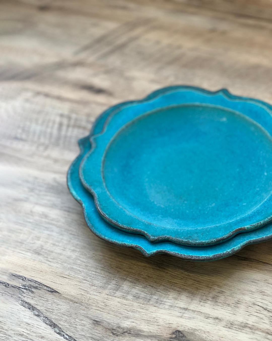 益子燒 太陽碟 松綠色 S｜職人 若林健吾