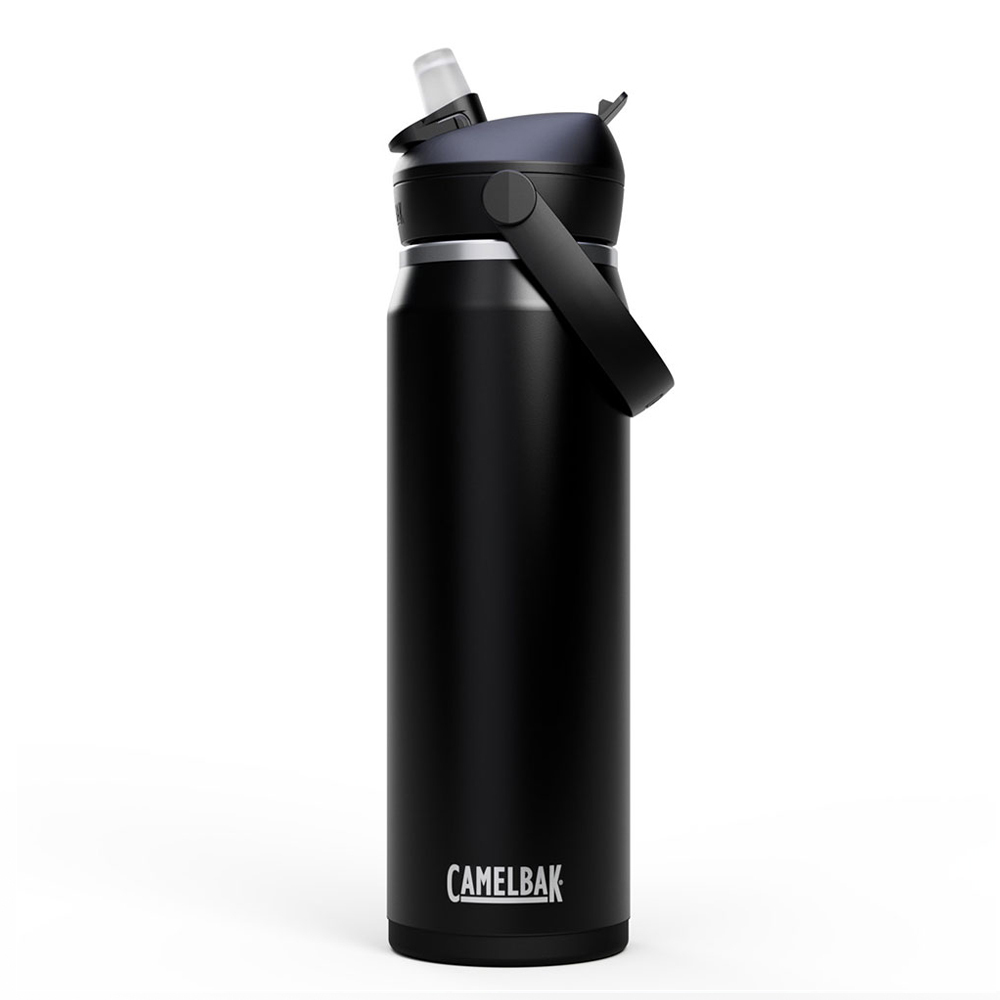 【CamelBak】750ml Flip Straw不鏽鋼多水吸管保溫瓶(保冰)-[黑、銀、綠、象牙白]