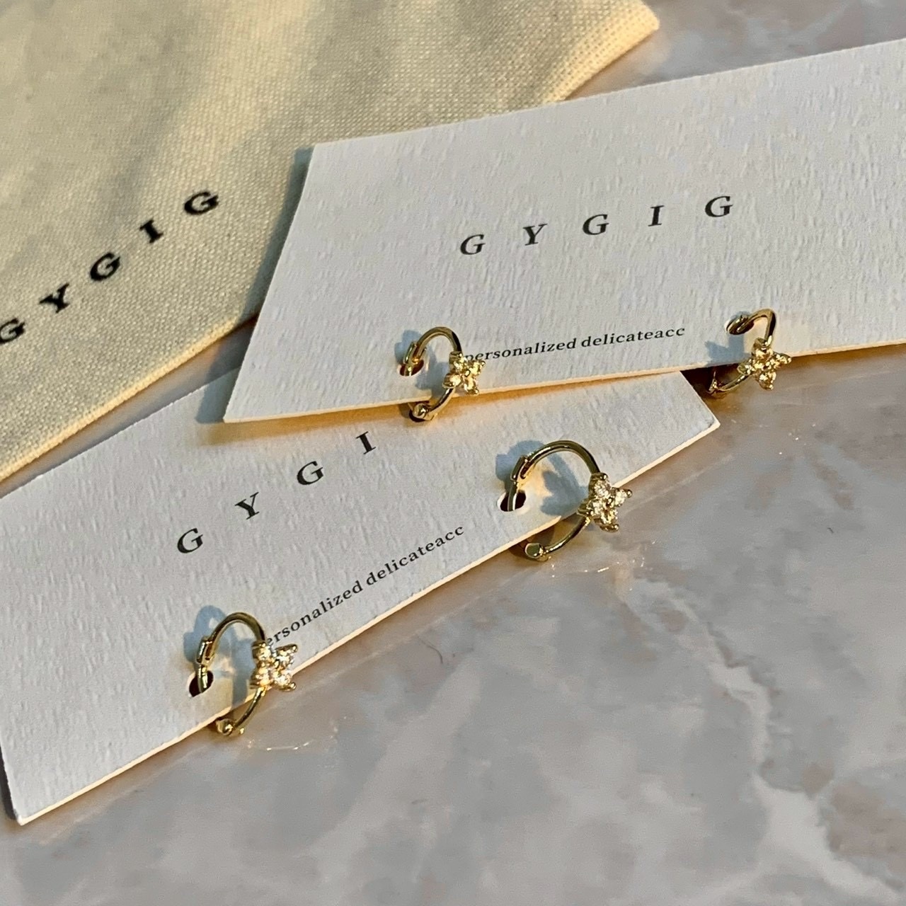 Gy”mini小老花金鑽大號/小號耳釦釘系列