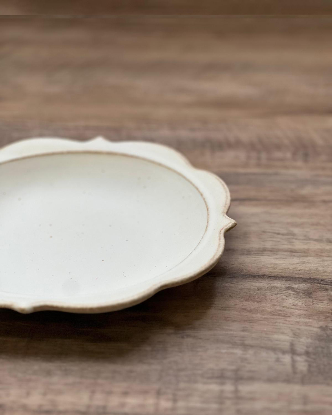 益子燒 太陽碟 白色 S｜職人 若林健吾