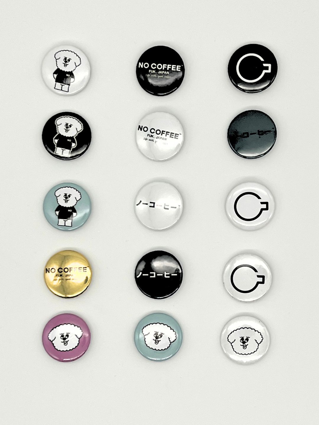 NO COFFEE 徽章別針組合包