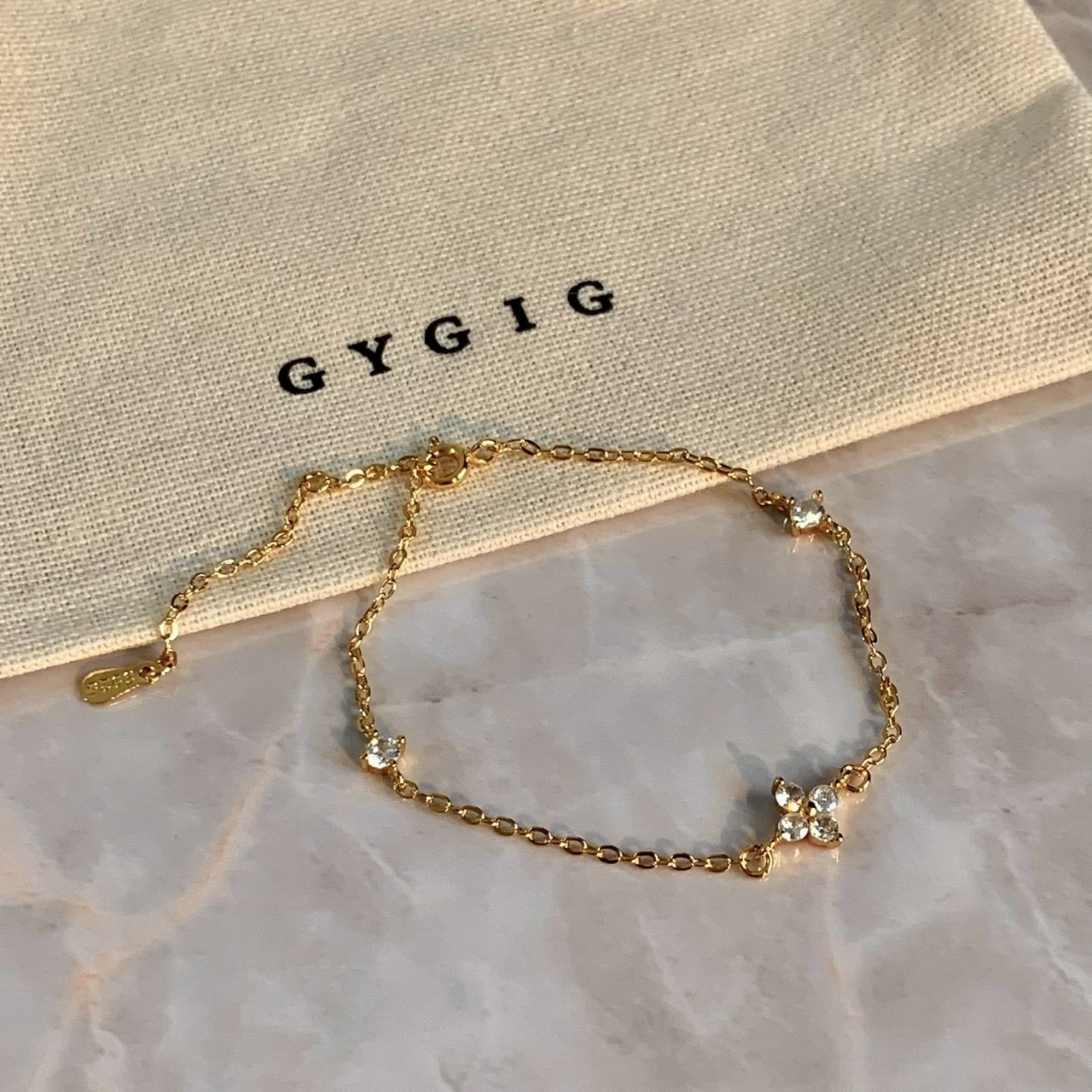 Gy”s925迷你小老花點鑽/低奢細手鍊