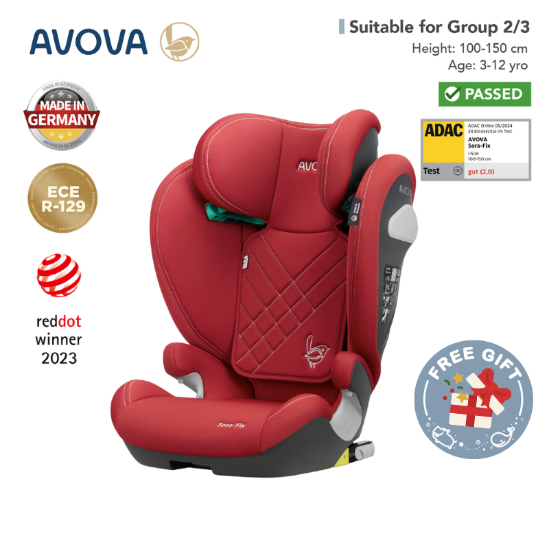 Avova - Sora-fix 汽車安全座椅 (R129 & CCC 安全標準)(適合約3-12歲/身高100-150cm) (楓葉紅)