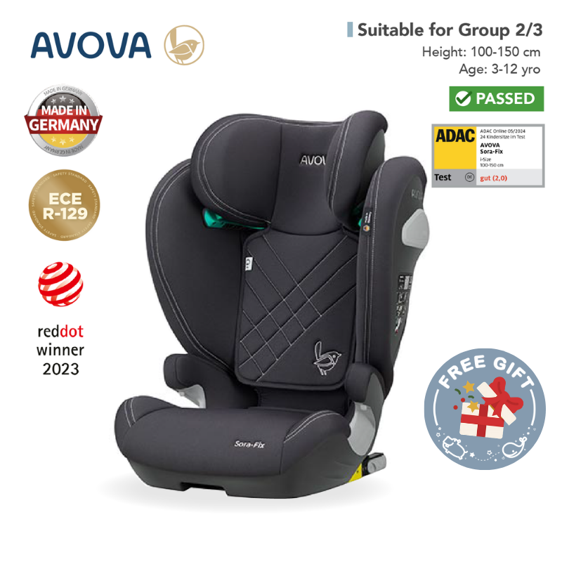 Avova - Sora-fix 汽車安全座椅 (R129 & CCC 安全標準)(適合約3-12歲/身高100-150cm) (考拉灰)