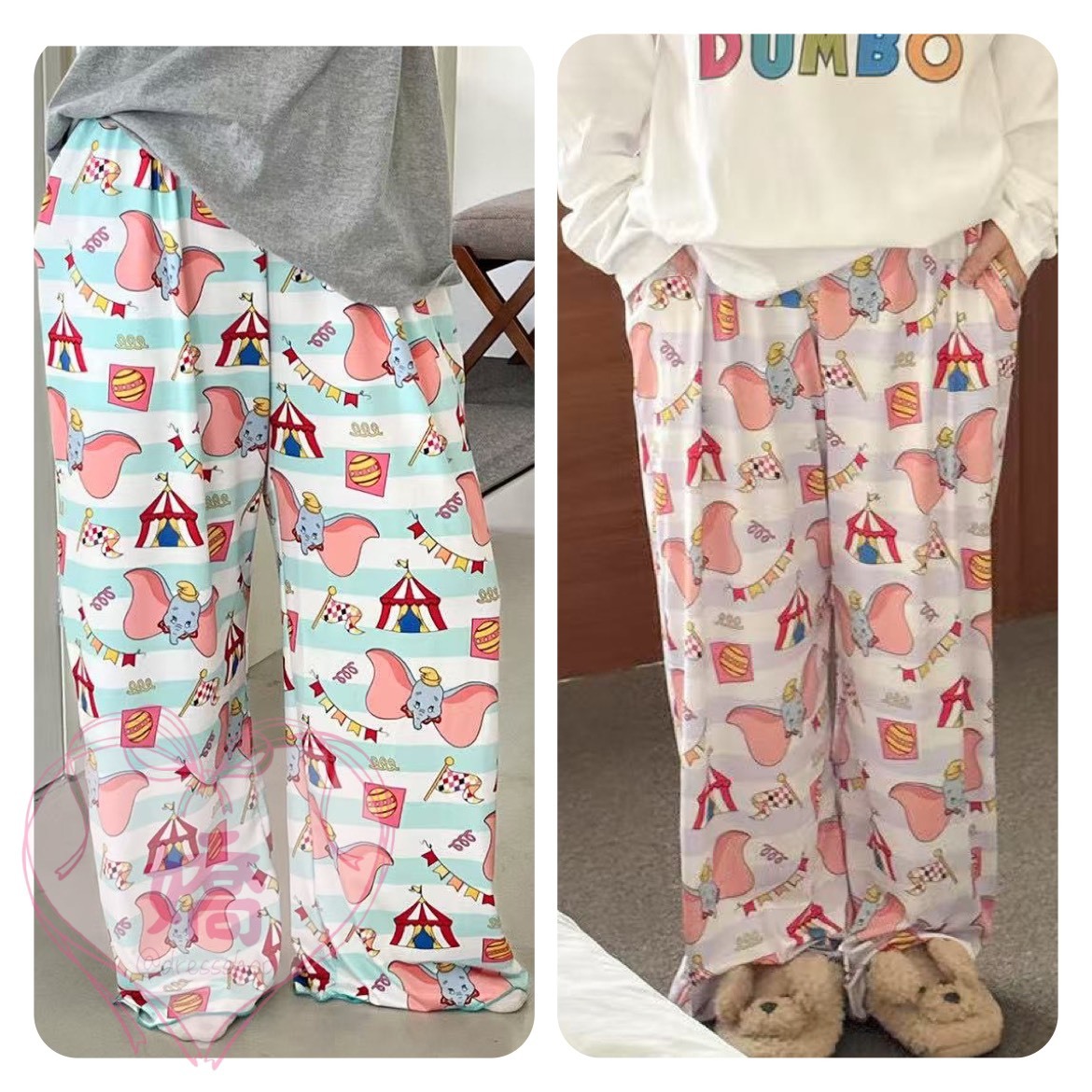 K14020滿版小飛象長褲(藍'紫)