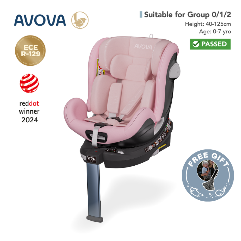 Avova - Swan-Fix i-Size兒童汽車安全座椅 (R129 & CCC 安全標準)(適合約0-7歲/身高40-125cm)(雲朵粉)