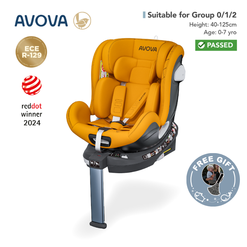 Avova - Swan-Fix i-Size兒童汽車安全座椅 (R129 & CCC 安全標準)(適合約0-7歲/身高40-125cm)(沙灘黃)