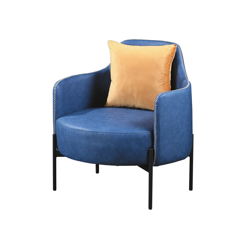 柏蒂家居-賈斯克皮沙發/休閒造型扶手椅/洽談椅/房間椅/單人沙發/一人座沙發/主人椅-贈抱枕