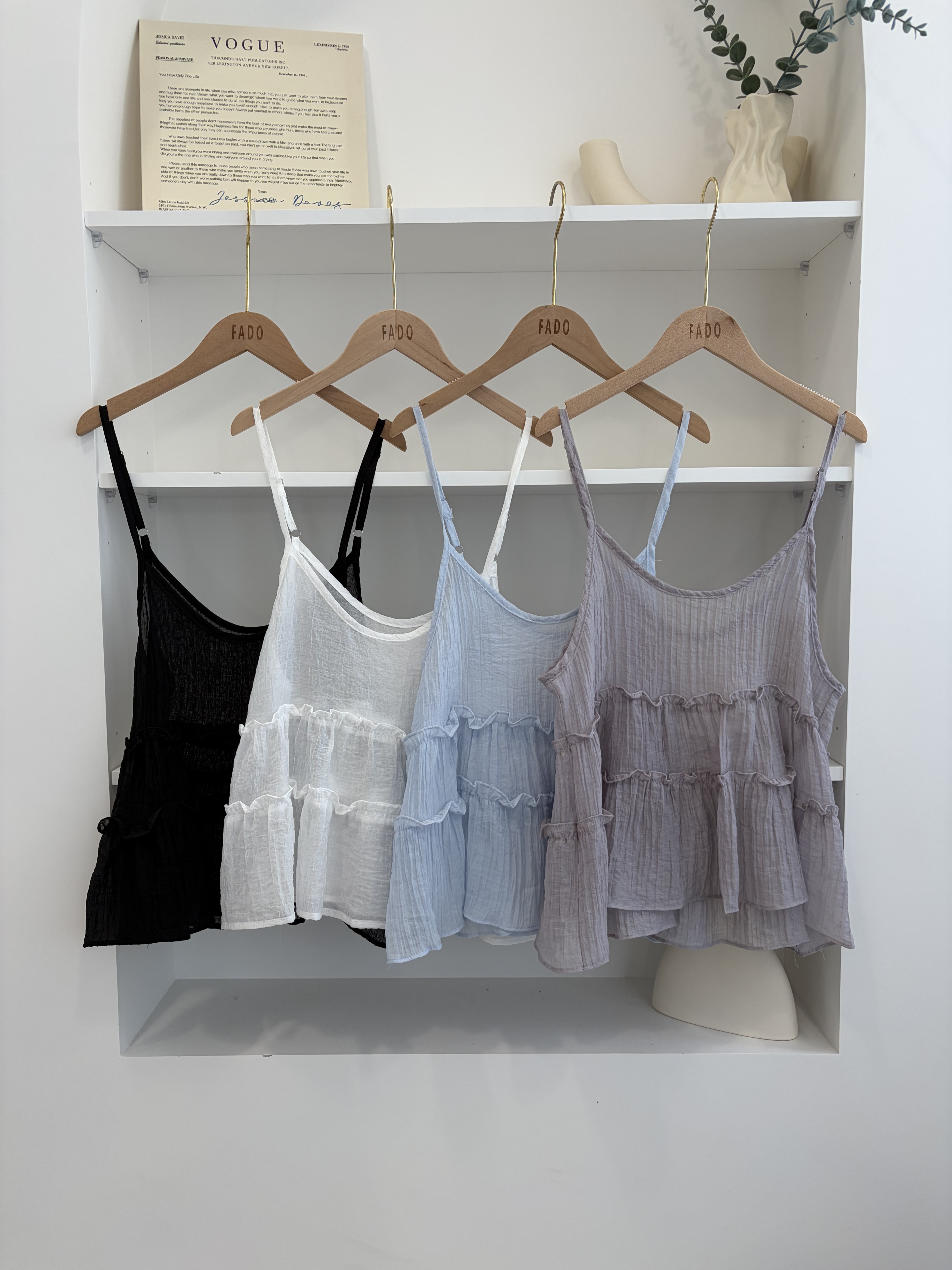 法朵Fado shop｜低飽和荷葉吊帶背心 1705007 四色