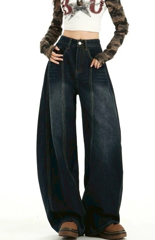 前車線牛仔彎刀褲 8052淺藍 8054灰