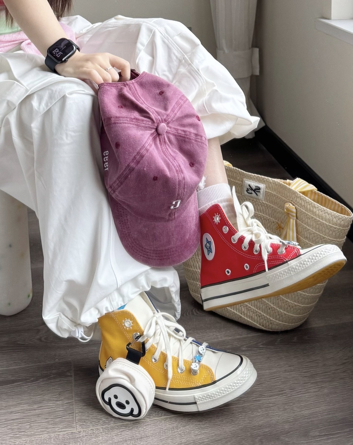 聯名款 CONVERSE x MATSUI CT70 HI 彩色 四色拼接 插畫小狗 多巴胺 高筒 帆布鞋【A21361C】CONMATSUI