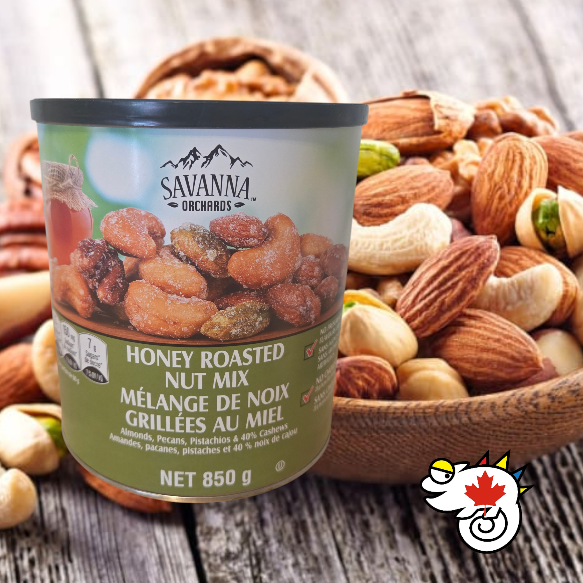 [加拿大直送] Savanna 頂級蜂蜜烤雜錦堅果 850g(逢星期日截單,7至10個工作天送貨)