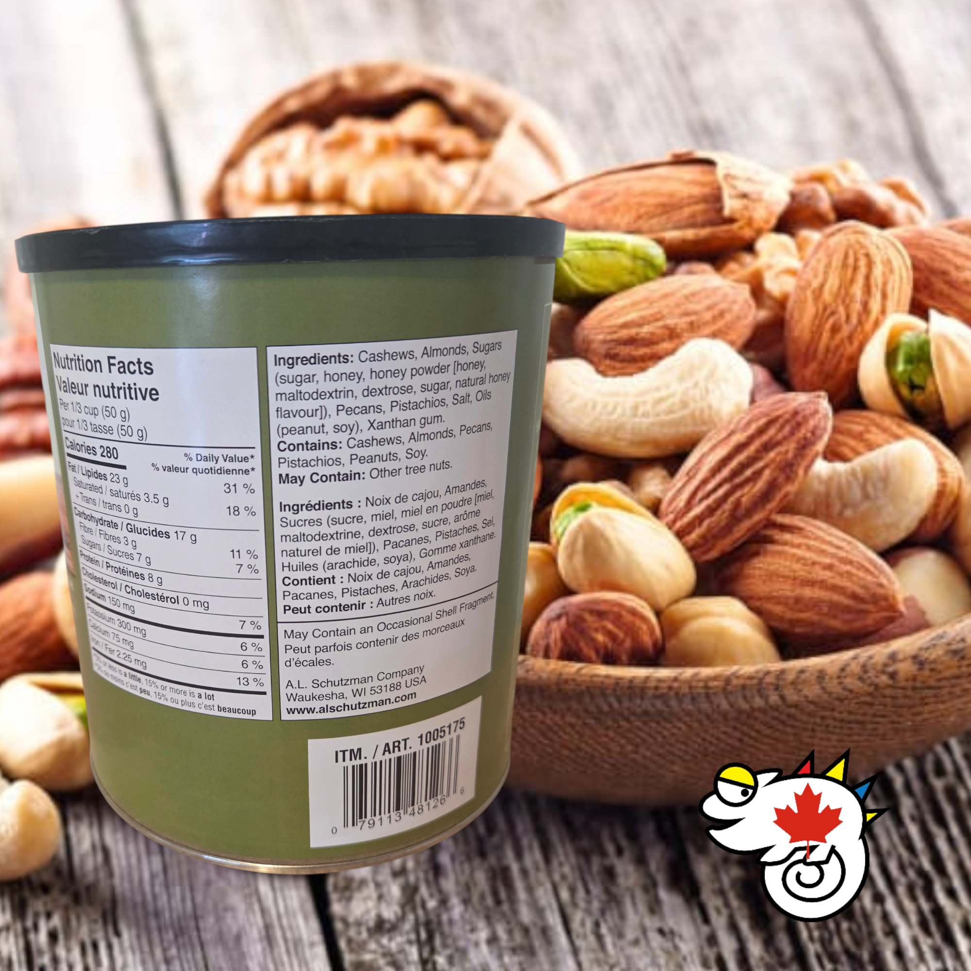 [加拿大直送] Savanna 頂級蜂蜜烤雜錦堅果 850g(逢星期日截單,7至10個工作天送貨)