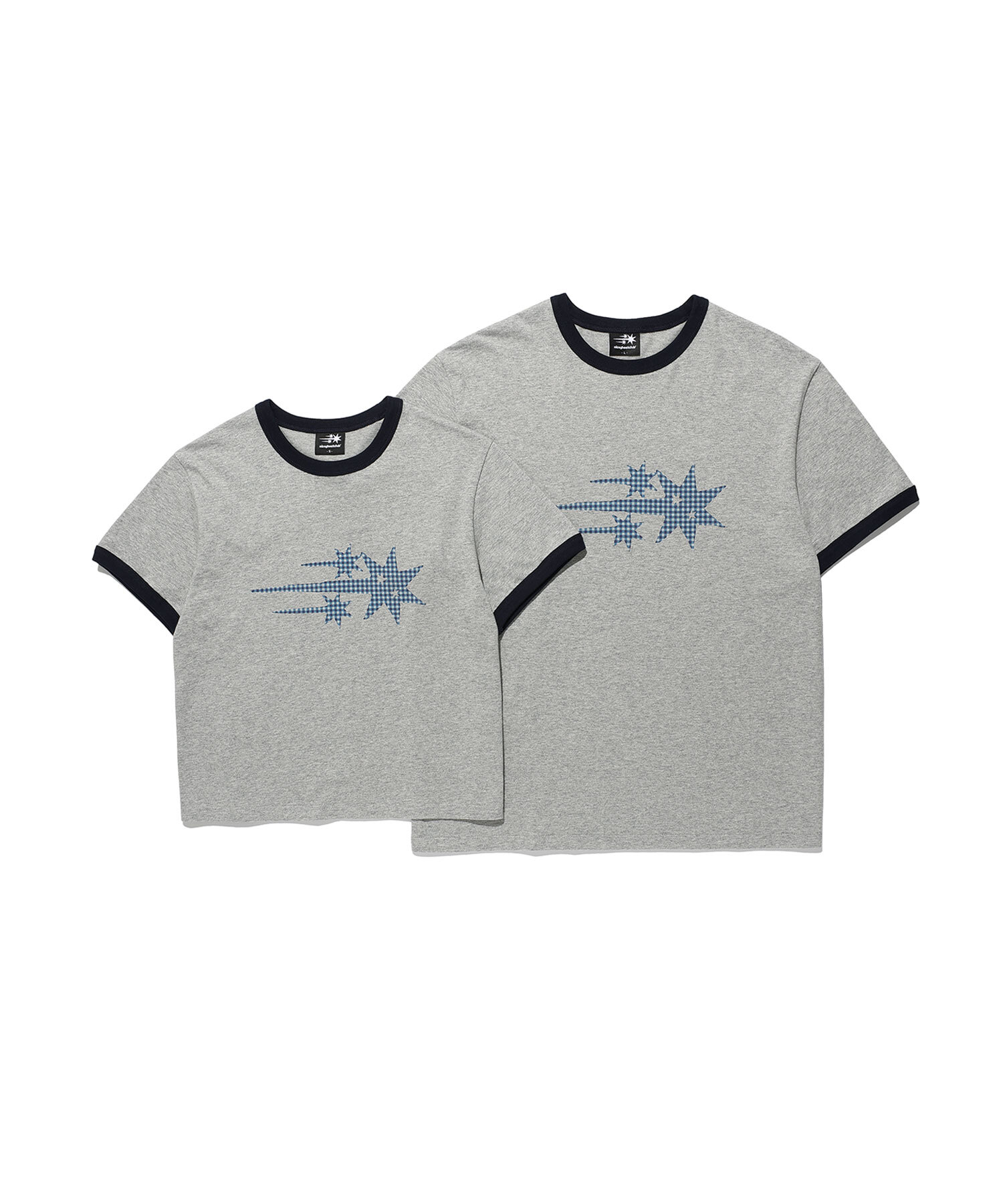 Niceghostclub check 3star basic ringer tee 格紋 LOGO 撞色 圓領 短袖 短T