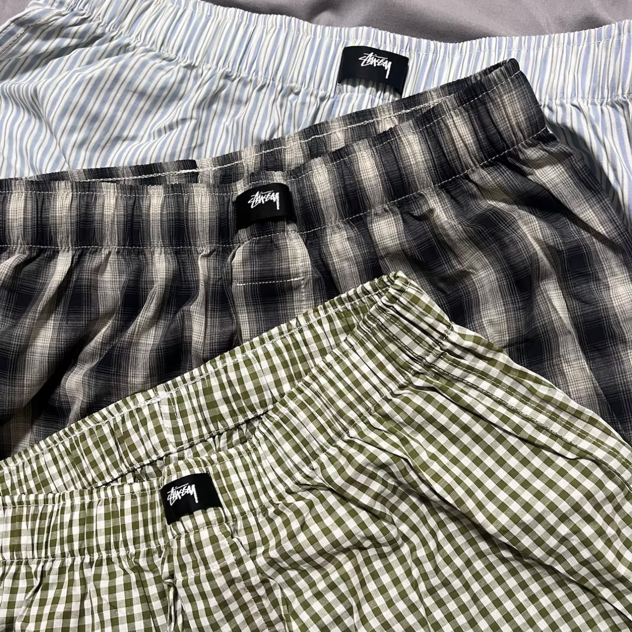 "代購" Stussy Boxer Briefs 內褲 格紋 條紋 三件組 可外穿