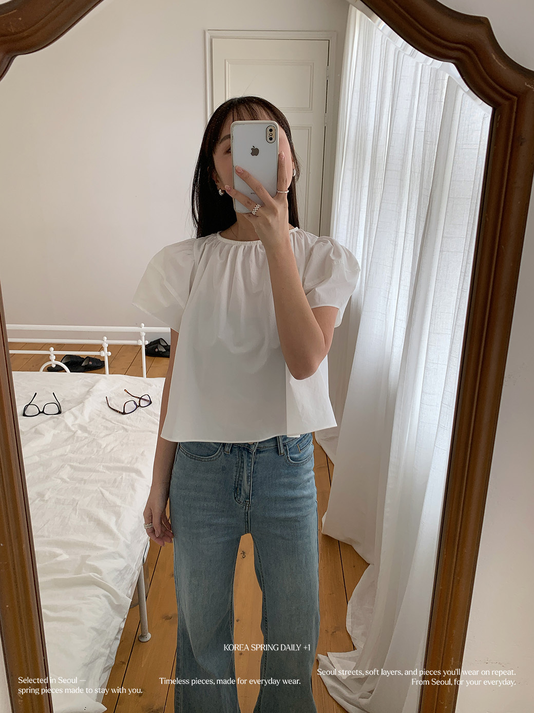 (R08)希私心款!法式公主袖上衣-2色