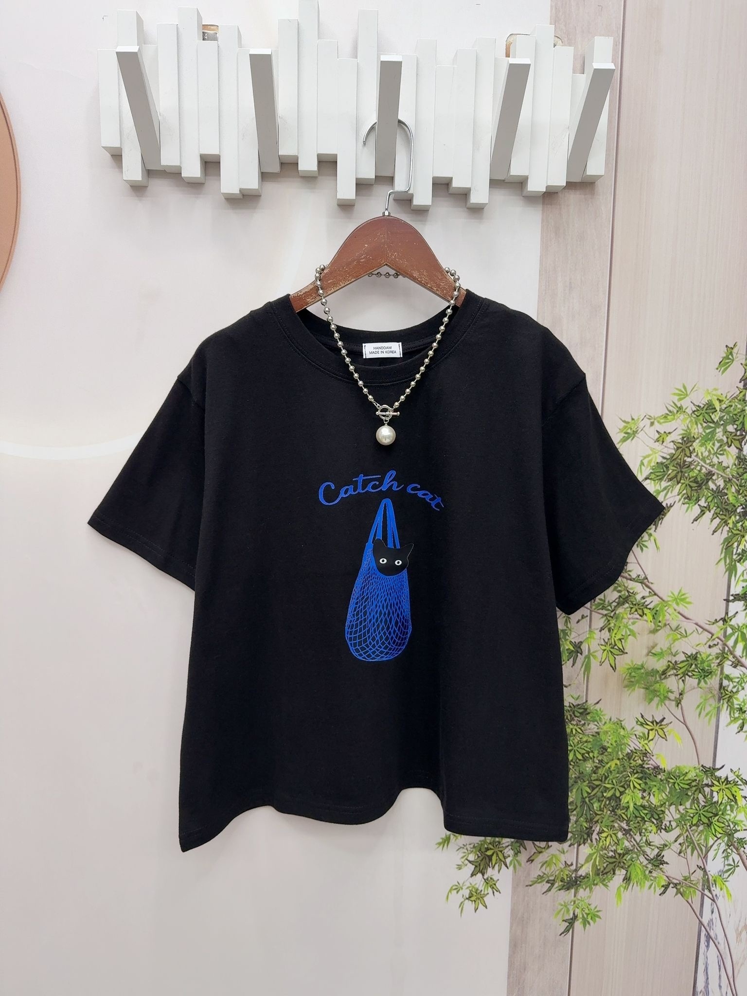 韓國型格貓圖案top ～155A