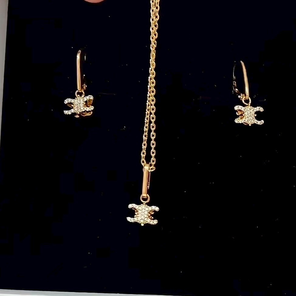 18k”ce金鑽凱旋門紙杯蛋糕高奢定製項鍊