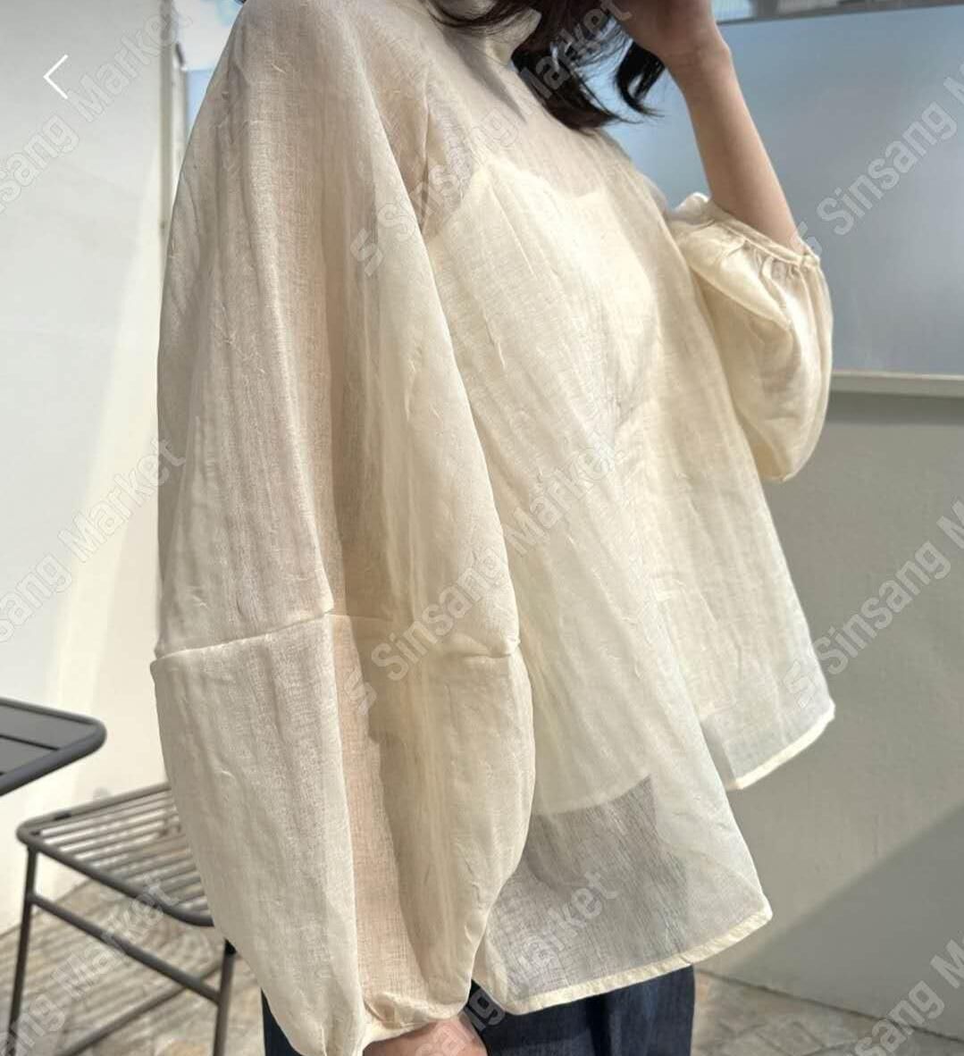 CC49 混棉麻後綁結公主上衣 *上衣+打底*