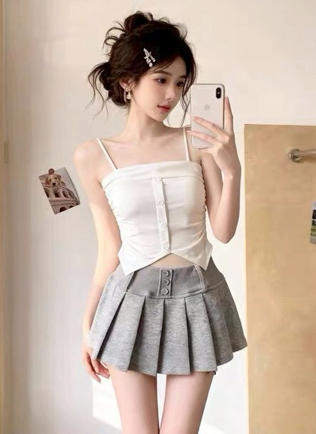 肩帶可拆不規則扭釦罩杯背心