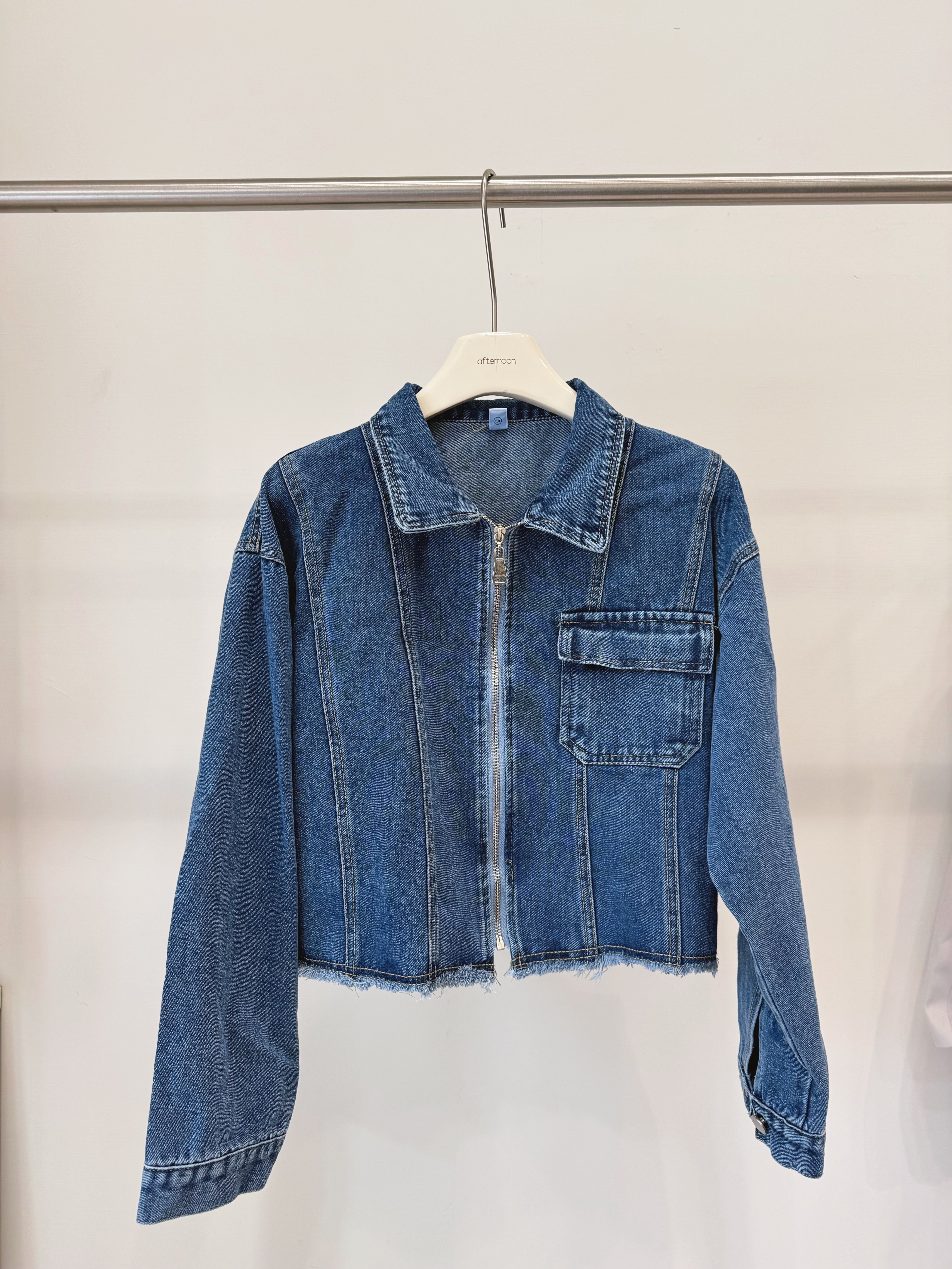 618 帥氣拉鏈牛仔外套