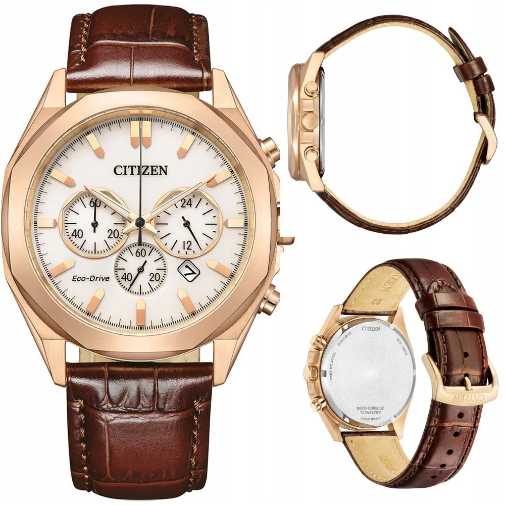 星辰 Citizen Herrenuhr Eco-Drive Chronograph 41mm CA4593-15A 男士 光動能 三眼計時 紳士簡約 日期 防水100米 壓紋小牛皮手錶