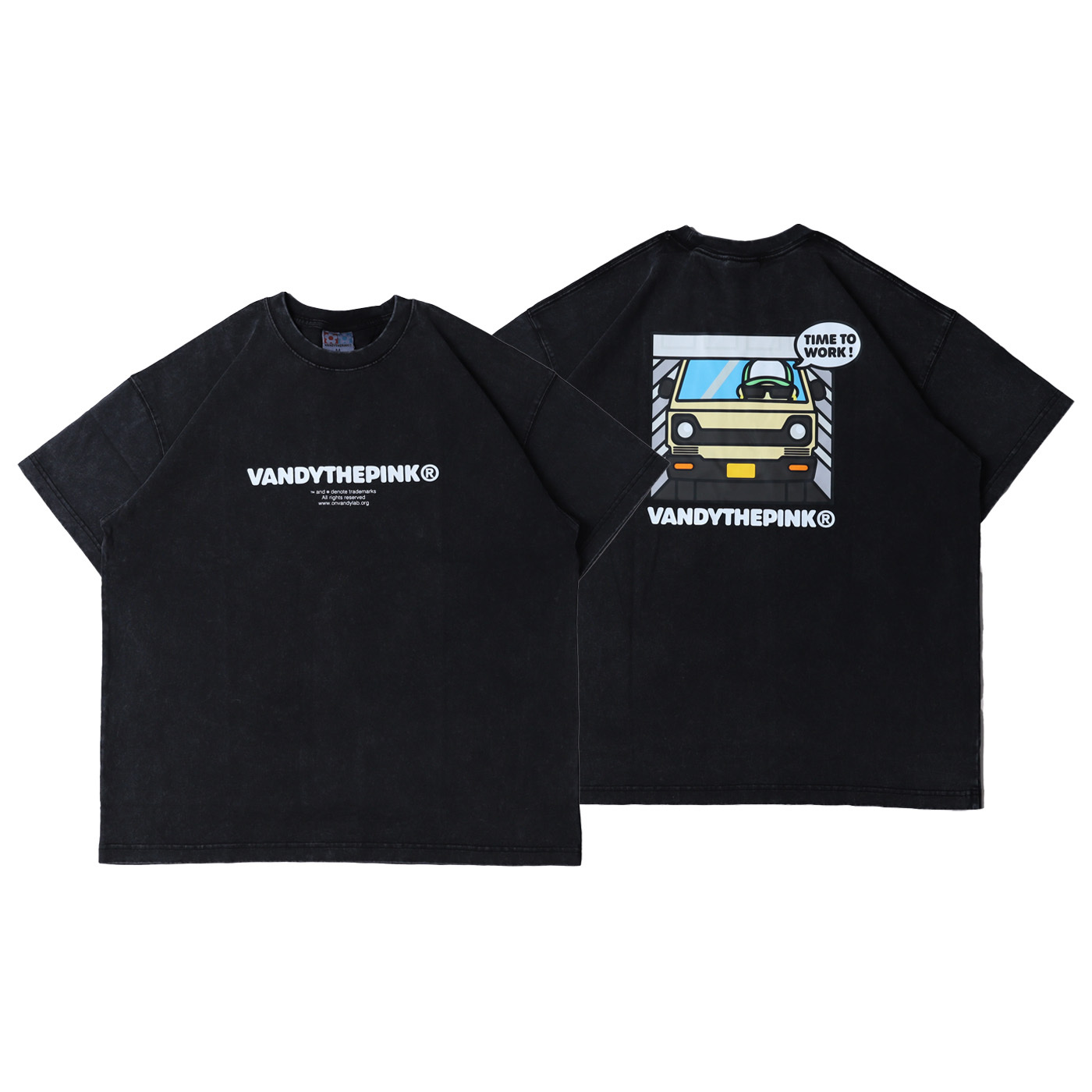 VANDYTHEPINK® TIME TO WORK TEE 黑色 是時候開工了 印花 短T【VD1104-100】