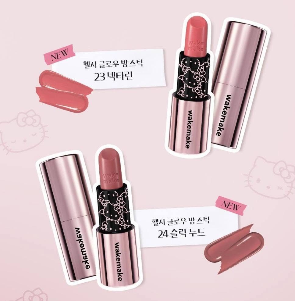 韓國 WAKEMAKE x Hello Kitty 水潤唇膏髮夾套組