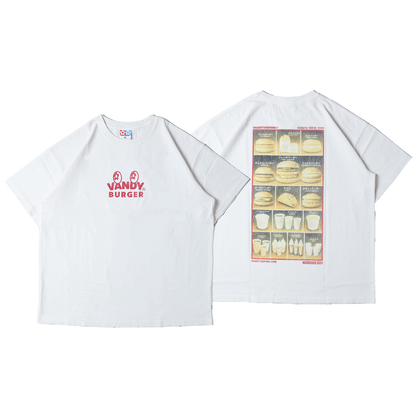 VANDYTHEPINK® BURGER MENU EYE LOGO TEE 白色 漢堡菜單 眼睛 印花 短T【VD1091-101】