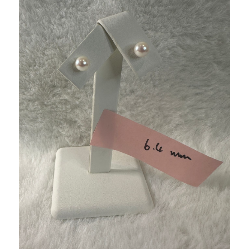 HKAG0404-011 日本AKOYA 海水珍珠耳環 (K10) (金) 粉色 強粉光 6MM UP (A11)