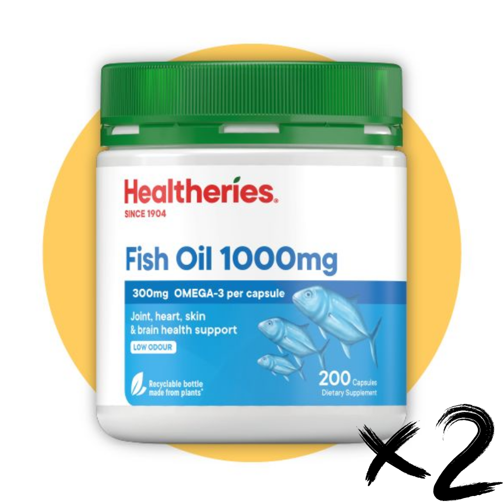 HKFG0405-010 Healtheries 魚油1000毫克軟膠囊 200粒 2件裝-12908 (A10)