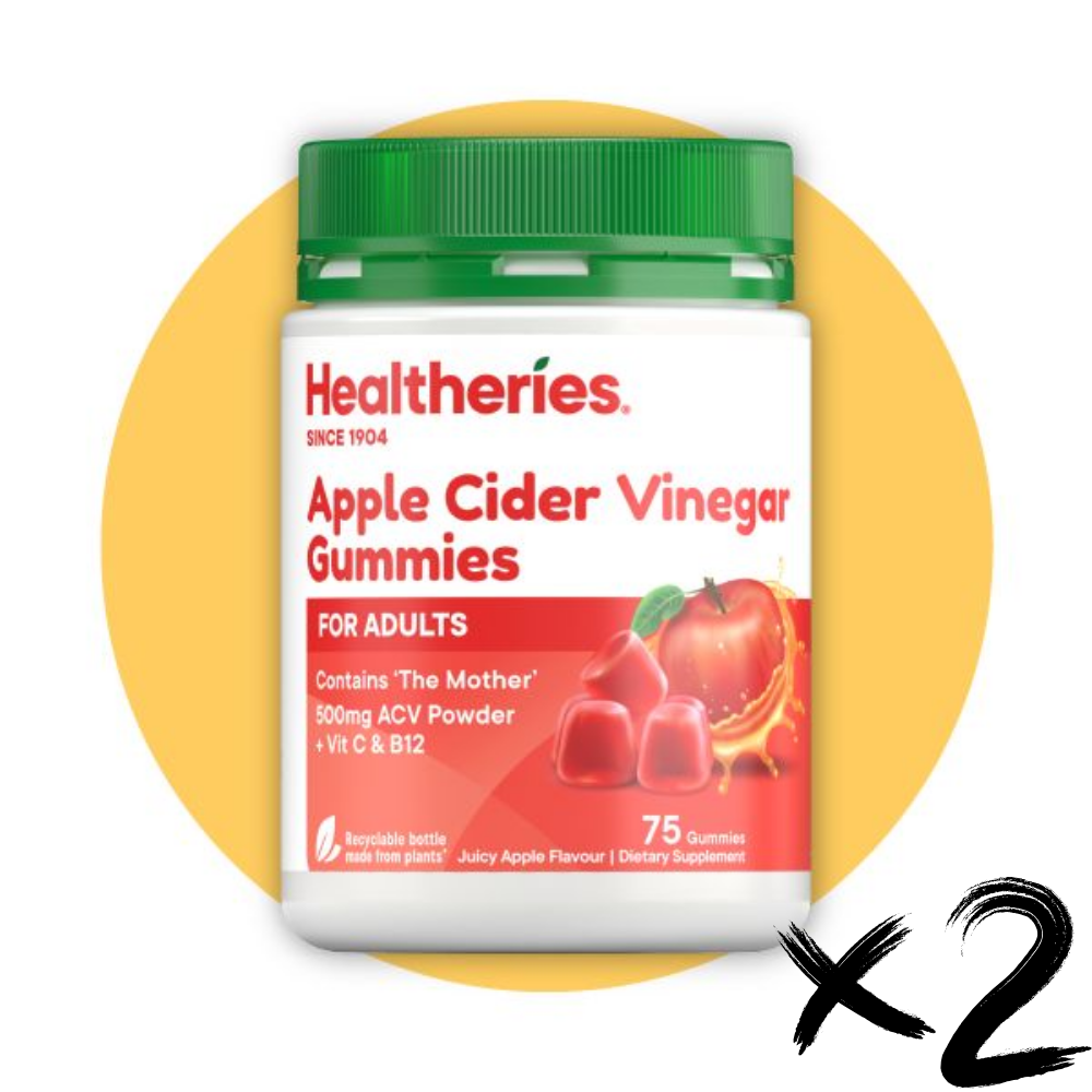 HKFG0405-019 Healtheries 蘋果醋+維他命C+維他命B 軟糖 75粒 2件裝-13729 (A19)