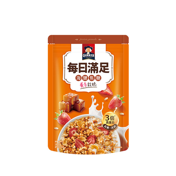 桂格每日滿足蛋白穀脆-海鹽焦糖風味250g/袋