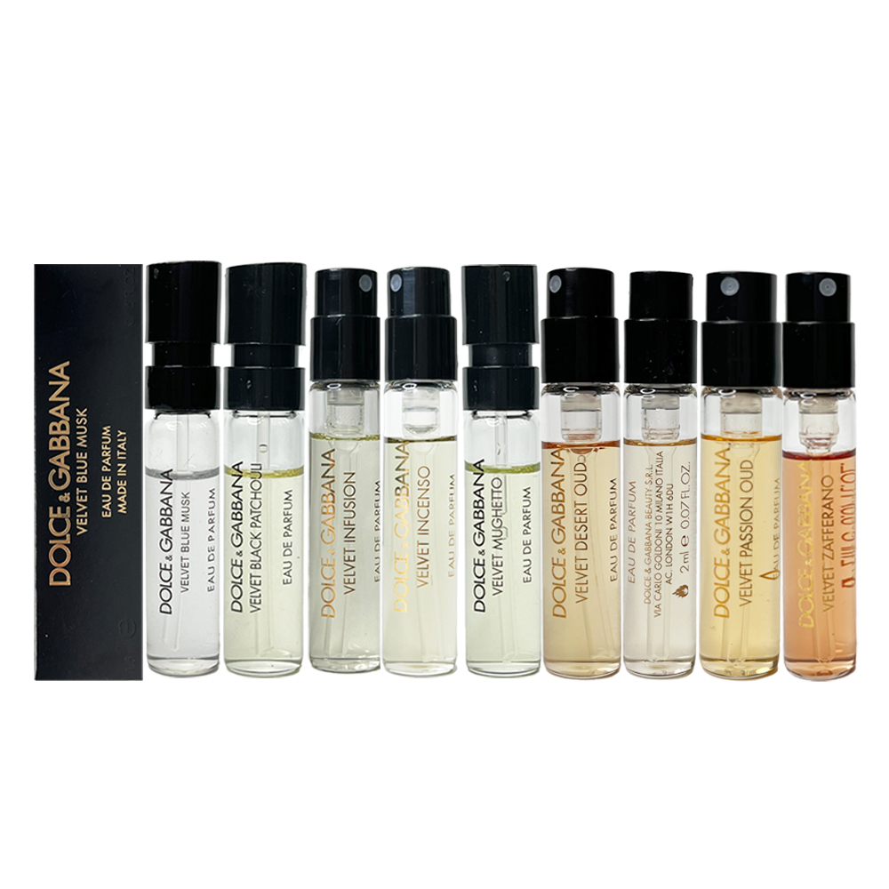 Dolce & Gabbana D&G高訂系列  天鵝絨-活力鈴蘭/藍色麝香/誘人廣霍香/神秘焚香/冽茶之韻/煙幕番紅花/沙漠沉香/熱情花園/炙烈沉香 淡香精 1.5ml/2ml 針管 - 任選
