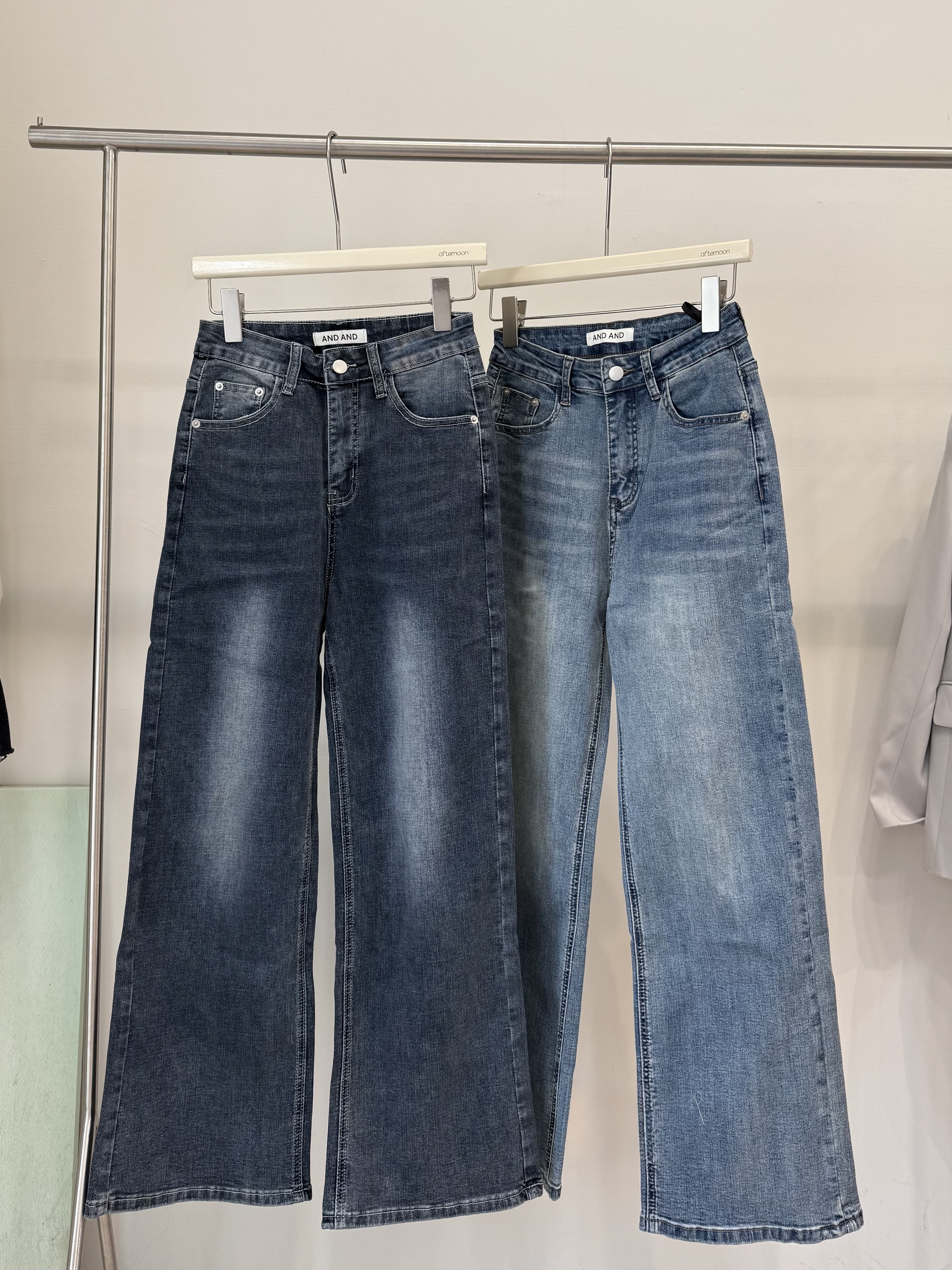 200 復古刷色直筒九分牛仔褲