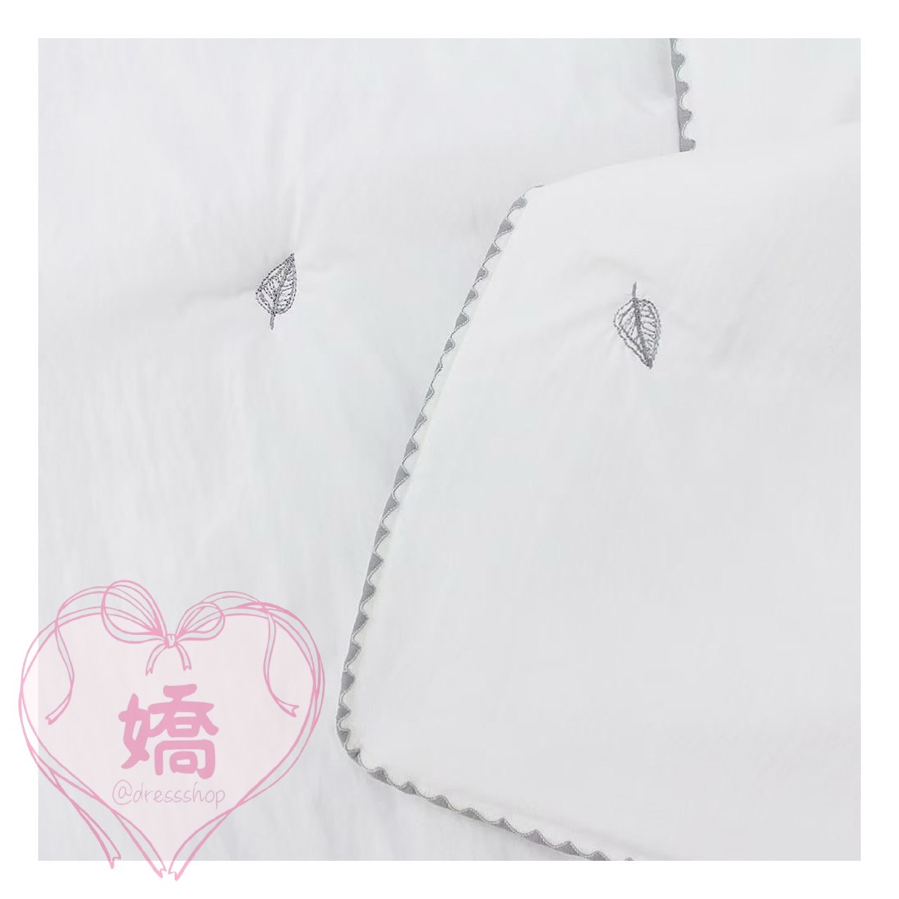 K03014滿版刺繡壓紋樹葉春夏薄被(藍'灰'白)(S'Q)