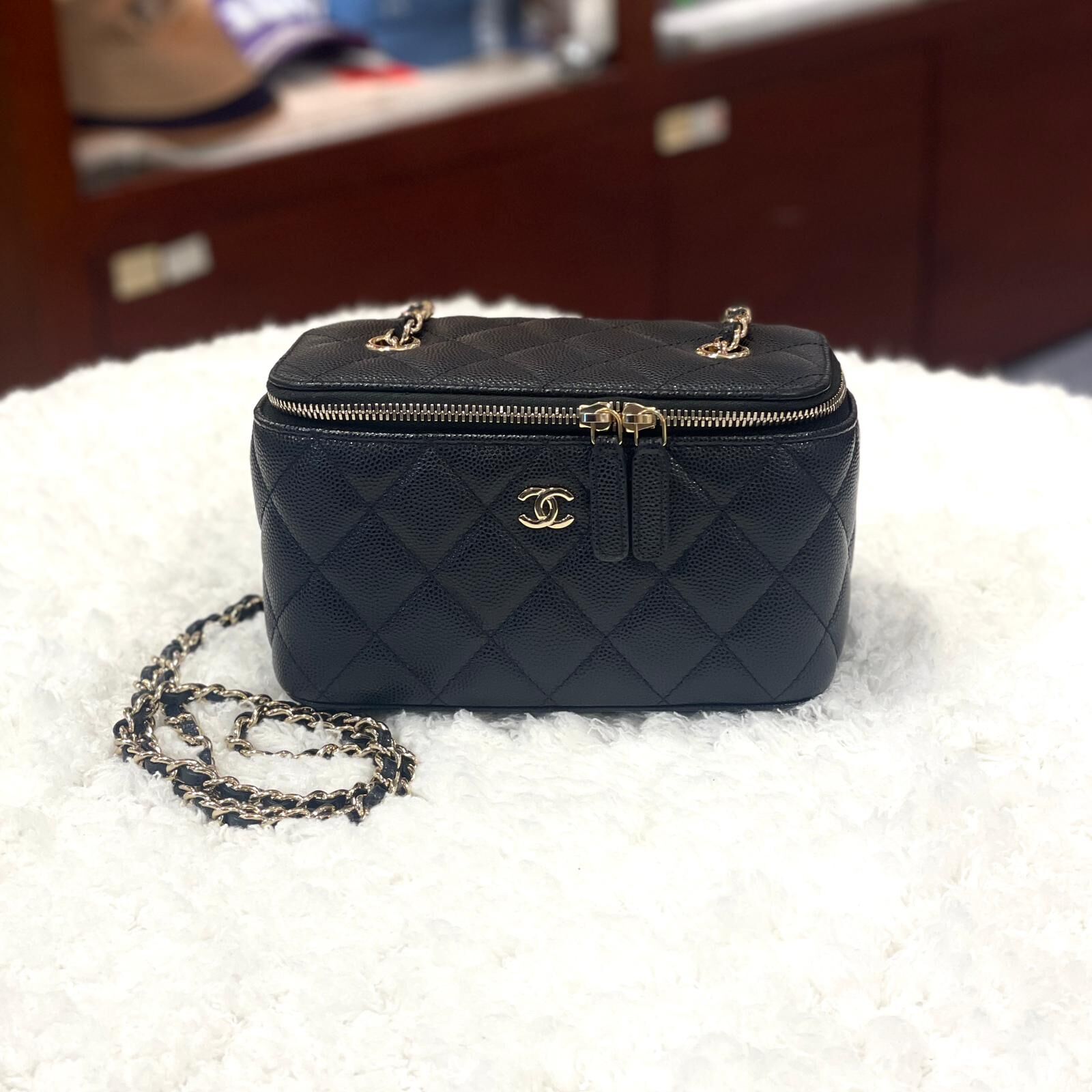 95%NEW二手CHANEL長盒子 黑色荔枝皮淡金 @318開 #兩年免費保養 #香榭站正品