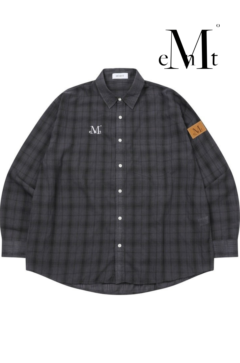 【 4/19收單 】MUCENT DANT 中性風格紋長袖襯衫 韓國
