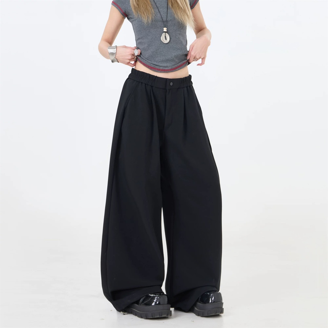 (GOAL) 美式素面 闊腿休閒長褲 ERHU 93376