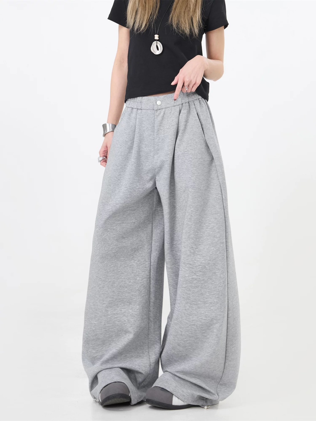 (GOAL) 美式素面 闊腿休閒長褲 ERHU 93376