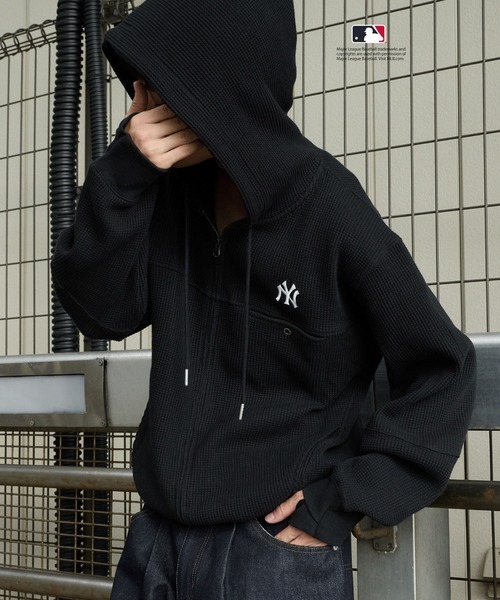 【預購】J0402607 Perushu x MLB 聯名款保暖拉鍊連帽衫 L碼(3款)