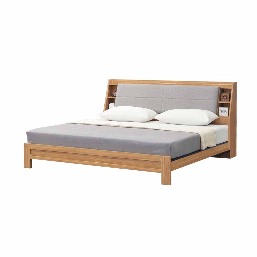 柏蒂家居-琪6尺雙人加大床組(貓抓皮床頭箱+床底-不含床墊)