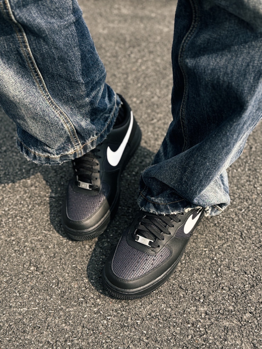 海外限定✈️ NIKE AIR FORCE 1 LOW 網格 消光 黑白勾