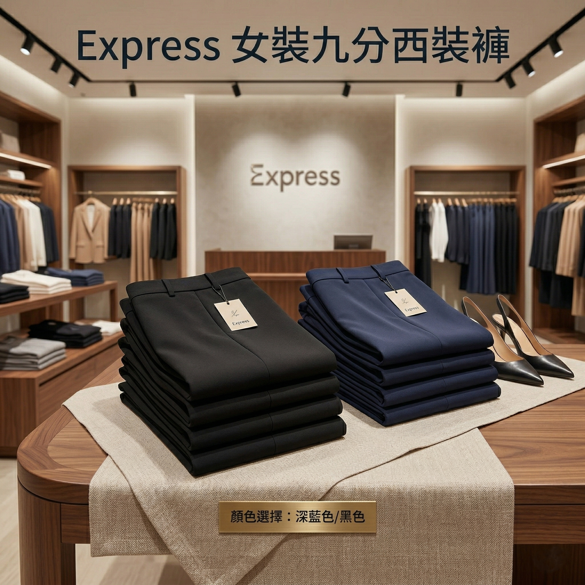 【預購】H040264 Express 女裝九分西裝褲
