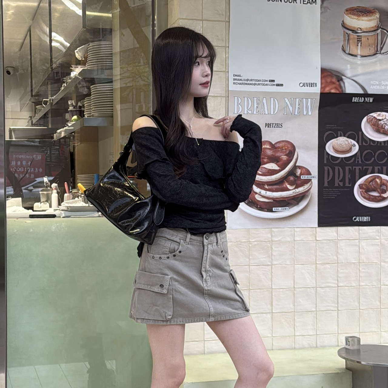 919225 洞洞口袋牛仔短裙（Ｒ）