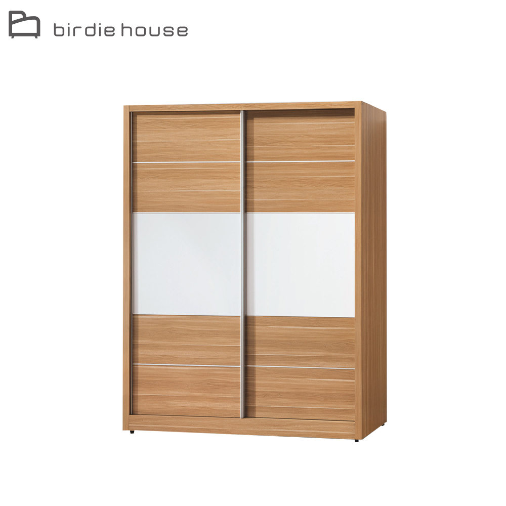 柏蒂家居-凱琪4.8尺推門/拉門衣櫃/衣櫥/收納櫃-三吊桿+三抽屜