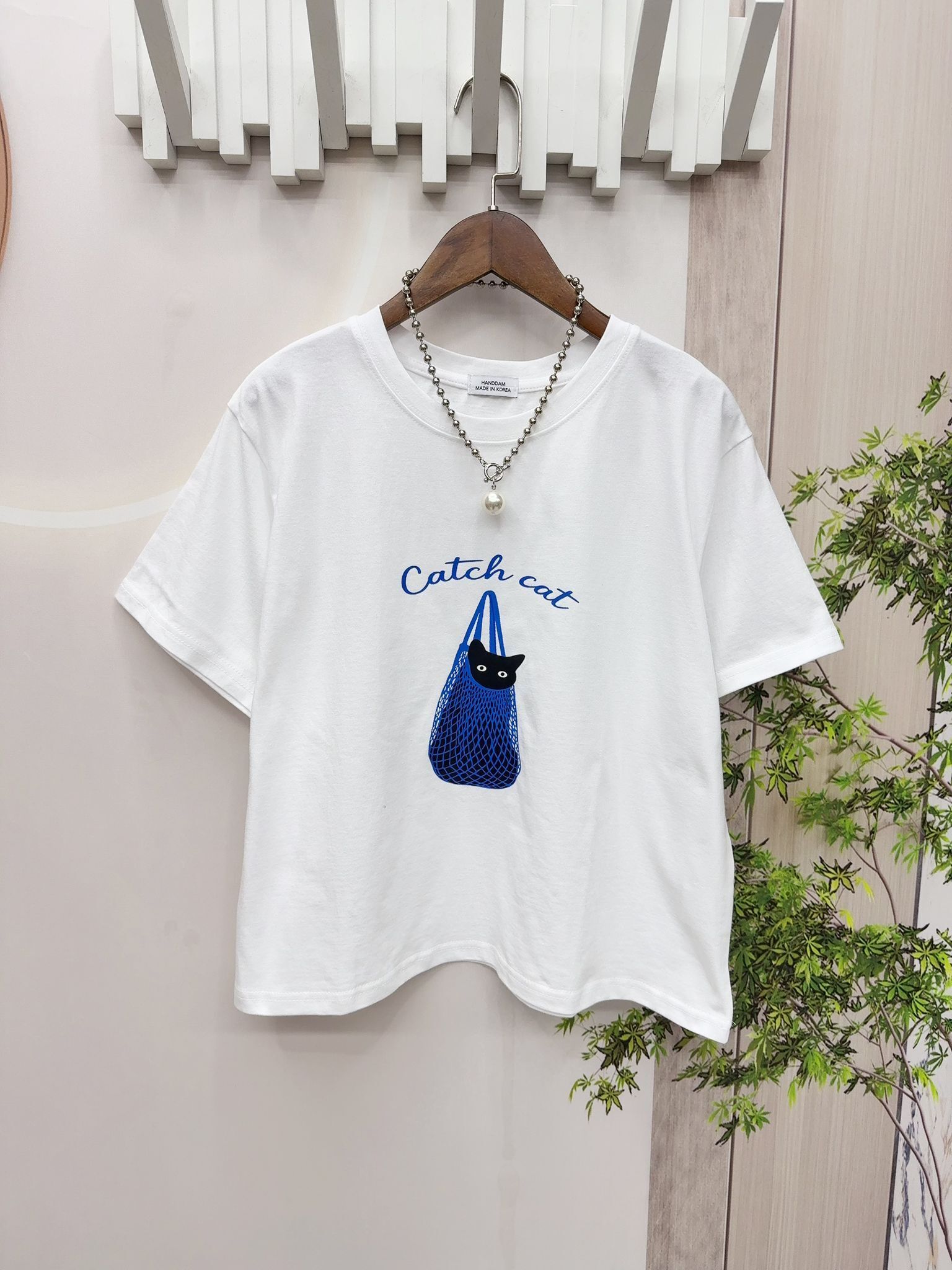 韓國貓圖案top~155A