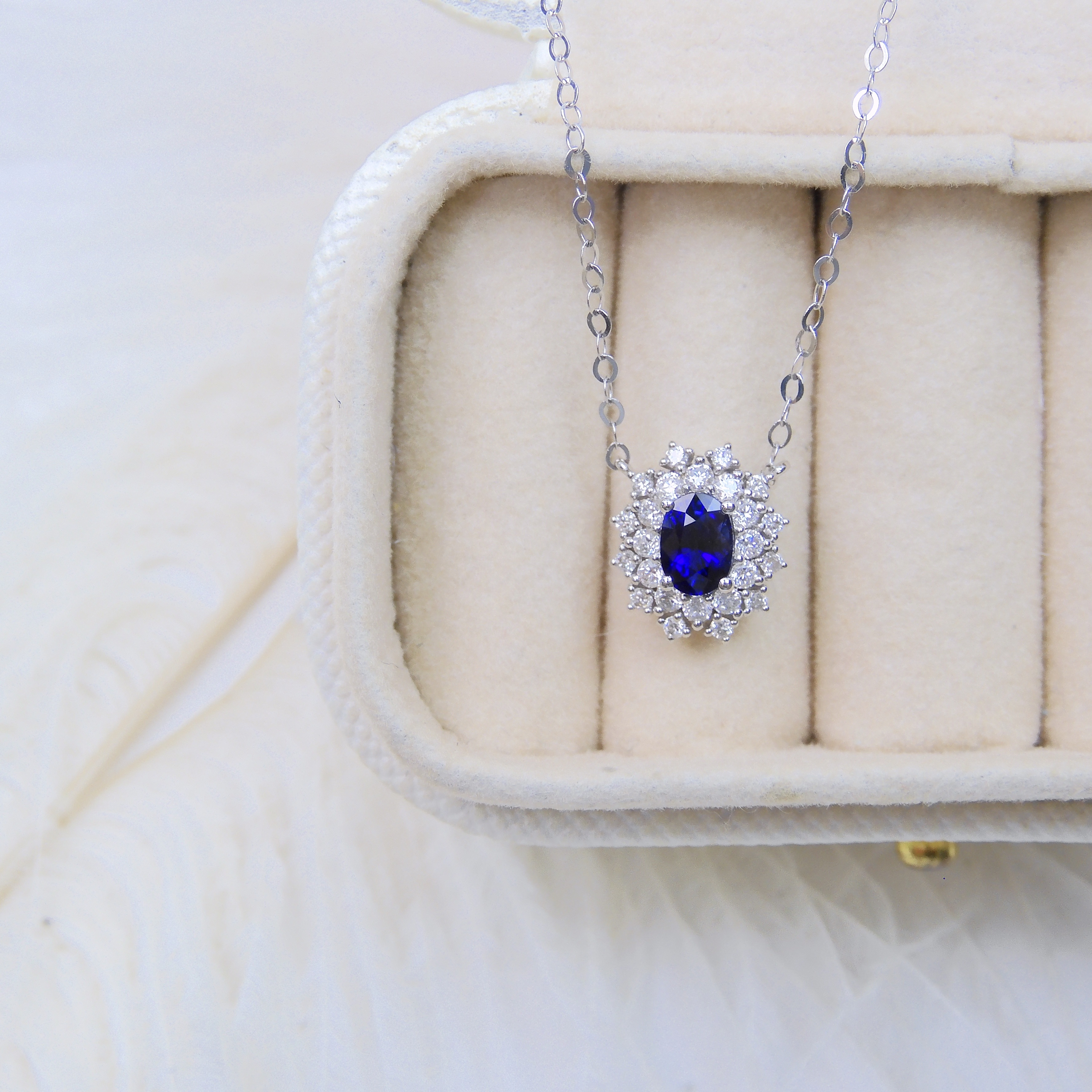 18K金 0.49ct 藍寶石項鏈